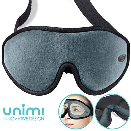Product Cover Unimi 100% Light Blocking Sleeping Mask for Women & Men, Larger and Deeper 3D Contoured Eye Mask for Sleeping, Breathable and Super Soft Eye Cover, Ideal for Travel, Shift Work, Naps, Night Blindfold
