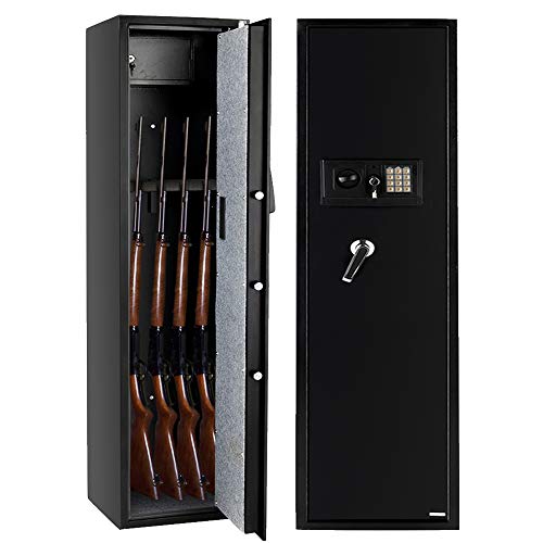 Product Cover Bonnlo Electronic Gun Safe Large Firearm Rifle Storage Cabinet Quick Access 5 Gun Rifle Safe Cabinet with Small Lock Box for Handguns Ammo┃Upgraded Package Box
