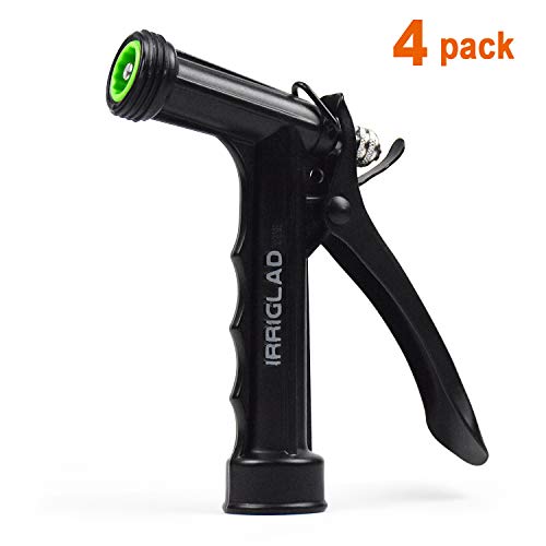 Product Cover IRRIGLAD Hose Nozzle 4 Pack, Full Size Pistol Grip Water Nozzle Sprayer with Threaded Front, High Pressure Nozzle, Adjustable Spray Water Flow for Watering Plants, Showering Pet, Washing Car, Cleaning