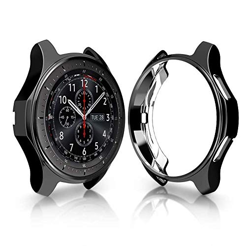 Product Cover M.G.R.J® Soft TPU Frame Shock Resistant Proof Cover Protector Shell for Samsung Gear S3 / Samsung Galaxy Watch 46mm (Black)