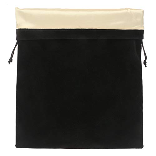 Product Cover Hair Dryer Bag, Segbeauty Satin Liner Storage Bag Drawstring Velvet Pouch 11.8x15.7 inch Black Gym Bag Garment Organizer for Diffuser, Straighteners, Clothes