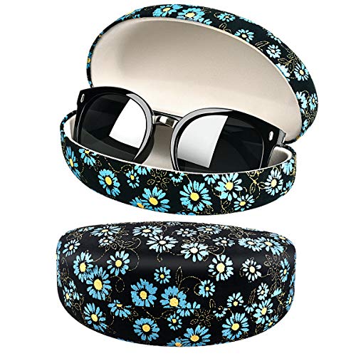 Product Cover Flower Plant Chrysanthemum Sunglasses Case, Oversized Shell Eyeglasses Clam Shell Reading Glass Holder Storage Box