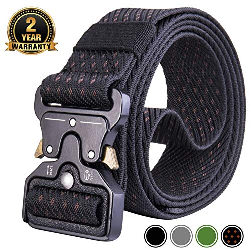 Product Cover MOZETO Tactical Belt, Military Style 1.5 Inches Durable Nylon Web Belt, Quick-Release Heavy-Duty Metal Buckle Rigger Cobra Belt, Suitable for Waist 30