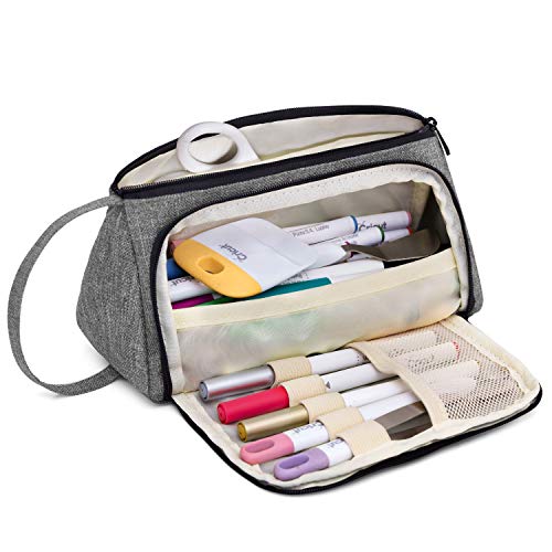 Product Cover Luxja Bag for Cricut Pen Set and Basic Tools, Carrying Case for Cricut Accessories (Bag Only), Gray