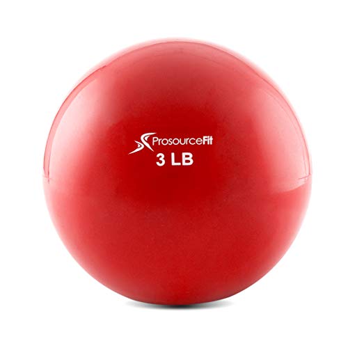Product Cover ProsourceFit Weighted Toning Exercise Balls for Pilates, Yoga, Strength Training and Physical Therapy, 3 lb, Red