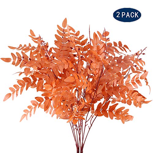 Product Cover AILANDA 2 Pack Artificial Greenery Plant Outdoor Faux Silk Sophora Japonica Leaf Fake Fall Shrubs Bushes Farmhouse Flower Arrangements DIY for for Wedding, Home, Office, Garden, Patio Decoration