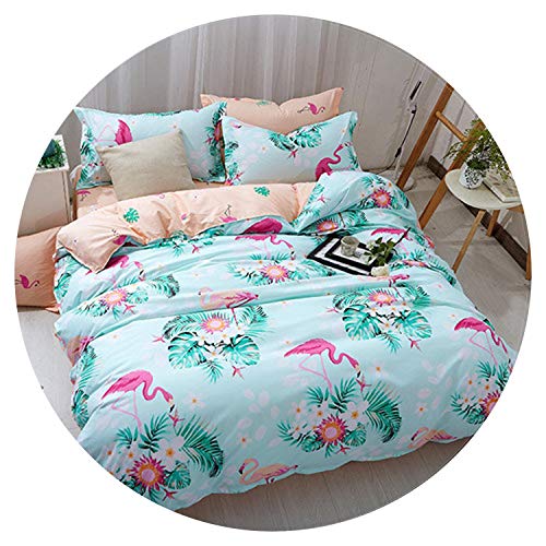 Product Cover Fashion Bedding Set Bed Linen Set Leopard Duvet Cover Bed Sheet Pillowcases Black Queen Bedding Set Summer Bed Set Pastoral Home,Flower Bird,King,Flat Sheet