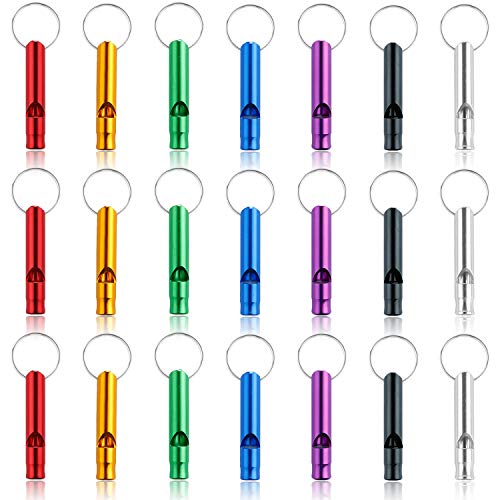 Product Cover SUBANG 21 Pcs Hiking Camping Aluminum Emergency Whistles Survival Whistle, 7 Colors