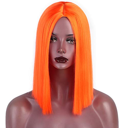 Product Cover ENTRANCED STYLES Colorful Wig Synthetic Straight Hair Middle Part Shoulder Length Bob Wigs for Women Colorful Fashion Bob Wigs