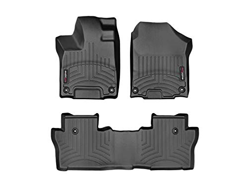 Product Cover WeatherTech Custom Fit FloorLiner for Honda Pilot/Passport - 1st & 2nd Row (Black)