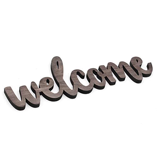 Product Cover KU-DaYi Welcome Cutout Wood Sign Home Décor Wall Art Decor Rustic Farmhouse Front Door Sign 12 Inch Long