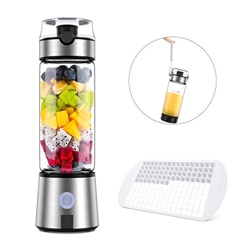 Product Cover Ayyie Personal, Rechargeable Portable Juicer Cup, Multifunctional Small Blender for Shakes and Smoothies, with 15oz, Silver