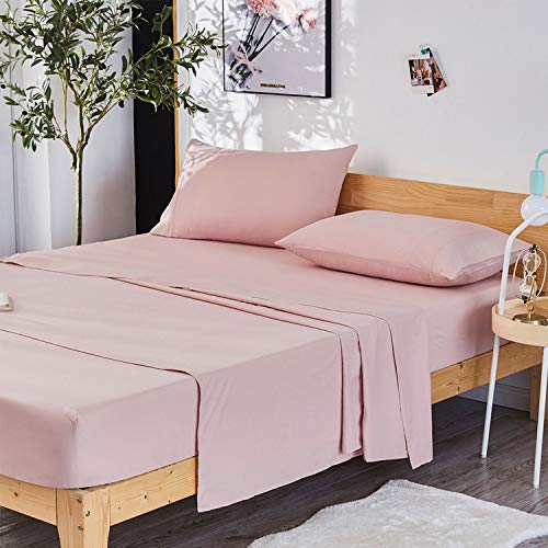 Product Cover Dreaming Wapiti Queen Sheet Set, Double Brushed Breathable 4pcs Microfiber Bedding, Super Soft Luxury Sheets with 16-inch Deep Pocket, Hypoallergenic, Wrinkle Fade Resistant (Pink Mocha)