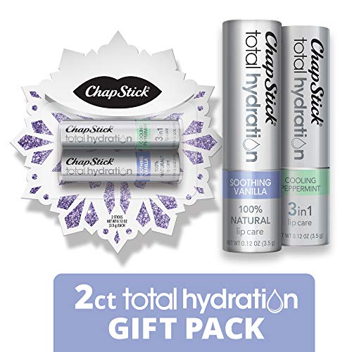 Product Cover ChapStick Valentines Day Gifts for Her,Total Hydration Lip Balm(Soothing Vanilla, Cooling Peppermint, 0.15 Ounce, 2 Sticks),Lip Care,Moisturizer and Therapy, Skin Protectant,Great Gifts for Women