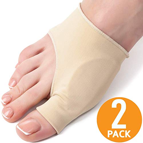 Product Cover Bunion Corrector and Bunion Relief Sleeve - 2-Pack, Size L, Gel Pad - Hallux Valgus and Shoe Friction Protector - Elastic Bootie Guard, Shield, Cushion - Women's Size 10-12.5, Men's Size 9-11.5 ... (L)