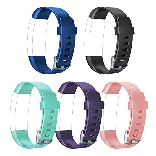 Product Cover Letsfit Replacement Bands for Fitness Tracker ID132 ColorHR，Adjustable Replacement Straps, Replacment Accessory Bands(Black, Blue, Green, Pink, Purple)