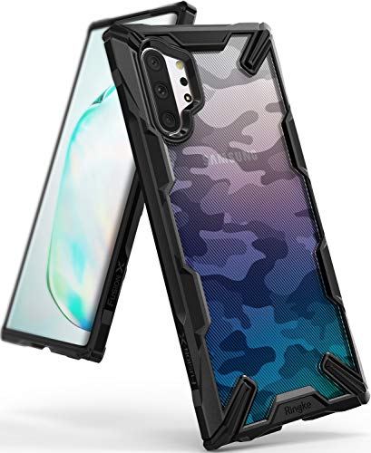 Product Cover Ringke Fusion X Design Compatible with Galaxy Note 10 Plus Case, Galaxy Note 10 Plus 5G Case (2019) - Camo Black