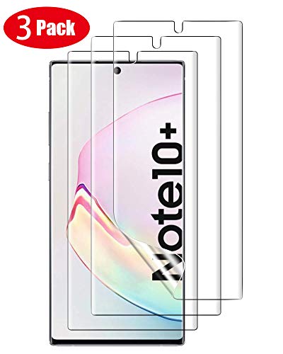 Product Cover [3 Pack]TopACE for Samsung Galaxy Note 10 Plus/Note 10+ 5G/Note 10+ Screen Protector, [Compatible with in-Display Fingerprint Sensor] HD [Touch Sensitive] [TPU Film] with Lifetime Replacement Warranty