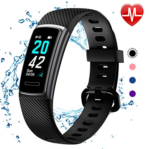 Product Cover KITPIPI Fitness Tracker Activity Tracker Fitness Watch Heart Rate Monitor Sleep Monitor Waterproof IP68 Smart Watch Bands Calories Counter Step Tracker Pedometer Watch for Women Men Kid(Black)
