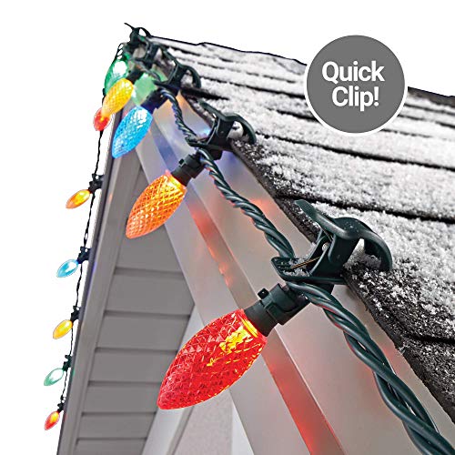 Product Cover NOMA C9 LED Quick Clip Christmas Lights | Simple Built-in Clip-On Outdoor String Lights | Multi-Color Bulbs | UL Certified | 25 Light Set | 16.8 Foot Strand