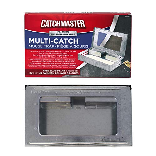 Product Cover Catchmaster Multi-Catch Indoor/Outdoor Mouse Trap - with Glue Board - Pack of 6 Metal Traps