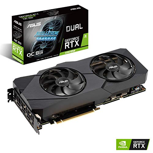 Product Cover ASUS GeForce RTX 2080 SUPER Overclocked 8G GDDR6 Dual-Fan EVO Edition VR Ready HDMI DisplayPort 1.4 Graphics Card (DUAL-RTX2080S-O8G-EVO)