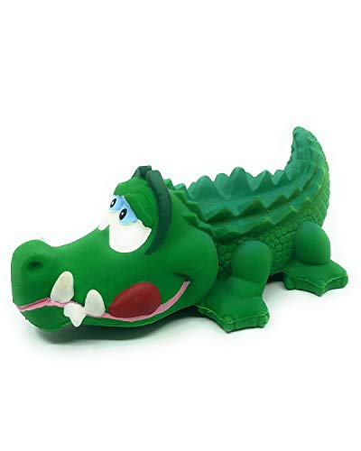 Product Cover Crocodile Sensory Squeaky Dog Toy Natural Rubber (Latex) Lead-Free Chemical-Free Complies to Same Safety Standards as Children's Toys Soft Squeaky (Small)