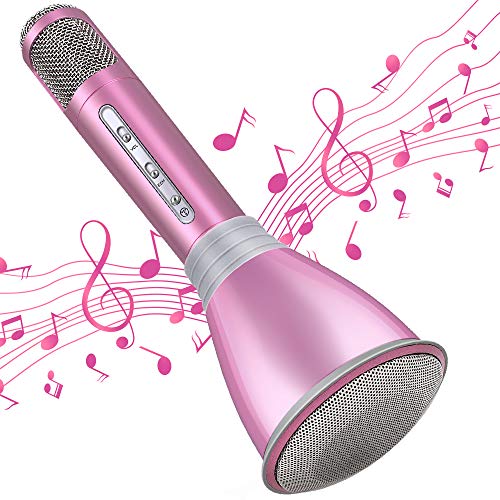 Product Cover TOSING Microphone for Kids, Wireless Bluetooth Karaoke Microphone Machine for Home, Party, Birthday Gifts and Toys for Kids Girls Age 5 6 7 8 9 (Pink)