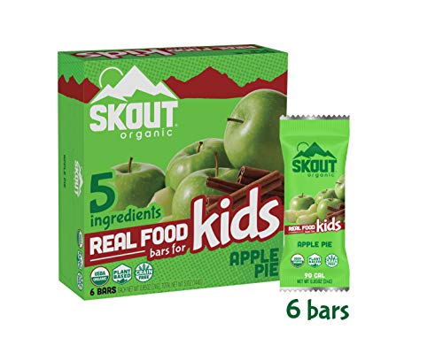 Product Cover SKOUT Organic Real Food Bars for Kids - Apple Pie - Vegan Snacks - Plant Based Bars - Non-GMO - Gluten Free, Dairy Free, Soy Free - No Refined Sugar - 0.85 oz (6 Count)