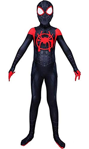 Product Cover Ddhiyiy Toddler Kids Spider Verse Miles Morales Bodysuit Kids and Adult Black Spider Tights Zentai Costume