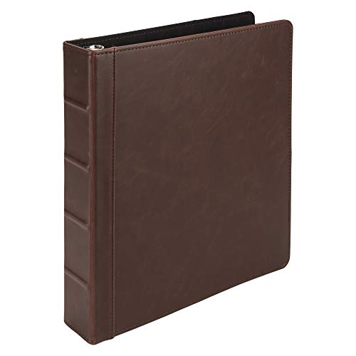 Product Cover Samsill Vintage Hardback Book Binder/Professional Binder Organizer/Planner Binder / 1.5 Inch 3 Ring Binder/Dark Brown (No Zipper, Letter Size)