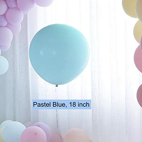 Product Cover 18 inch Pastel Balloons for Parties 10 pcs Macaron Latex Balloons for Birthday Wedding Engagement Anniversary Christmas Festival Picnic or any Friends & Family Party Decorations-pastel blue