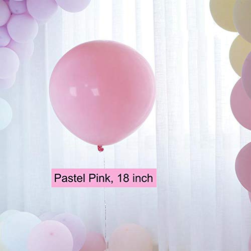 Product Cover 18 inch Pastel Balloons for Parties 10 pcs Macaron Latex Balloons for Birthday Wedding Engagement Anniversary Christmas Festival Picnic or any Friends & Family Party Decorations-pastel pink