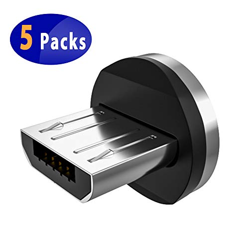 Product Cover Magnetic Connector Tips Head for Micro USB Android Devices (5 Pack), Terasako Magnetic Phone Cable Adapter