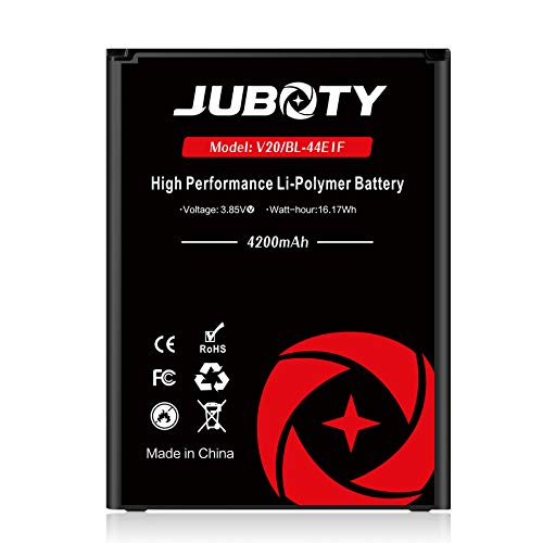 Product Cover [Upgraded] LG V20 Battery, JUBOTY 4200mAh High Performance Replacement Battery for LG V20 BL-44E1F H910 H918 LS997 US996 VS995/V20 Spare Battery(24 Month Warranty)