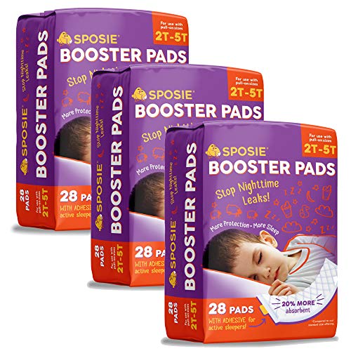 Product Cover Sposie Overnight Diaper Booster Pads with Adhesive for Pull-on Diapers | Nighttime Leak Protection for Heavy Wetters and Active Sleepers | 84 ct. | Disposable, Universal fit for Boys & Girls