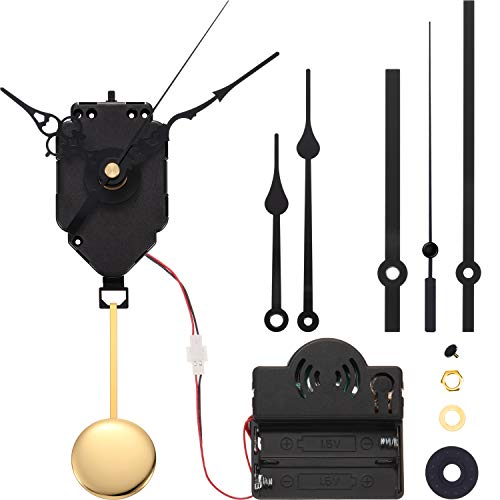Product Cover Hicarer Quartz Pendulum Trigger Clock Movement Chime Music Box Completer Pendulum Clock Kit with 3 Pairs of Spades, Fancy, Straight Clock Hands