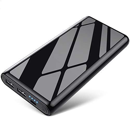 Product Cover Portable Charger, Power Bank 25800mAh Ultra High Capacity Mirror Surface Power Charger Lighter Dual USB Ports High Speed External Battery Backup Pack for Smart Phone, Android Phone, Tablet etc