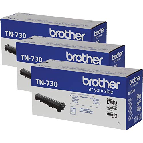 Product Cover Brother TN-730 TN730 Genuine Black Toner DCP-L2550DW, HL-L2350DW HL-L2370DW, HL-L2370DW XL, HL-L2390DW HL-L2395DW MFC-L2710DW MFC-L2750DW MFC-L2750DW DCP-L2510-1,200 Pages / 3-Toner Cartridges