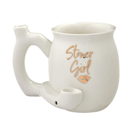 Product Cover Roast and Toast Stoner Girl Mug with White Imprint 11 Ounces (White)