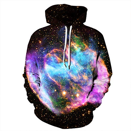 Product Cover NEWCOSPLAY Unisex Novelty Hooded Sweatshirts 3D Printed Hoodies Colorful Pattern 362 (L/XL) Purple Black
