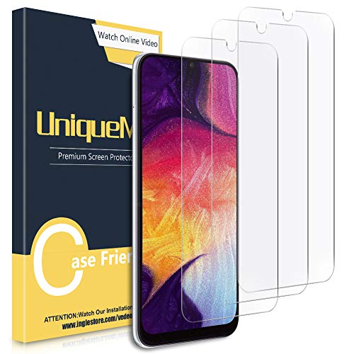 Product Cover [3 Pack] UniqueMe for Samsung Galaxy A30/A50 Screen Protector,Tempered Glass Screen Protector HD Clear Anti-Scratch