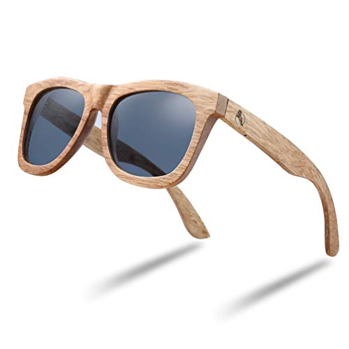 Product Cover Cherry Wood Sunglasses, Bamboo Wooden Sunglasses for Men Women, Polarized Wayfarer UV Protection Sunglasses in Wood Gift Case by Tayope