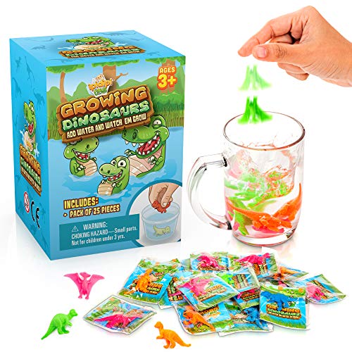 Product Cover Water Growing Dinosaurs - 25 Pack - Individually Wrapped Favors - Expandable Animals - Party Supplies, Goodie Bags Fillers- Great Gift for Boys and Girls - Fit as Easter Egg Fillers
