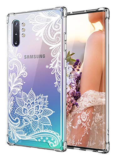Product Cover Cutebe Case for Galaxy Note 10 Plus, Shockproof Series Hard PC+ TPU Bumper Protective Case for Samsung Galaxy Note 10 Plus/5G 2019 Release Crystal Lace Design