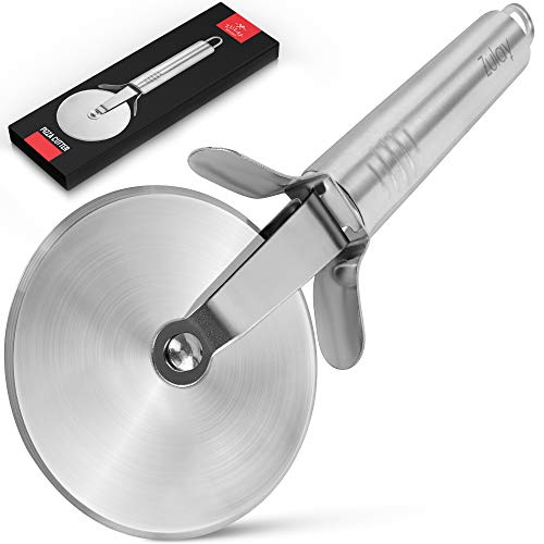 Product Cover Zulay Pizza Cutter Wheel - Super Sharp Stainless Steel Pizza Wheel - Premium Pizza Slicer - Pizza Wheel Handles Large or Small Pizza with Ease
