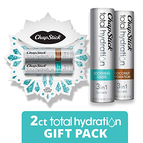 Product Cover ChapStick Total Hydration Lip Balm Holiday Snowflake Gift Pack (Coconut, Soothing Oasis, 0.15 Ounce, 2 Sticks), Lip Care, Moisturizer and Therapy, Skin Protectant, Stocking Stuffer