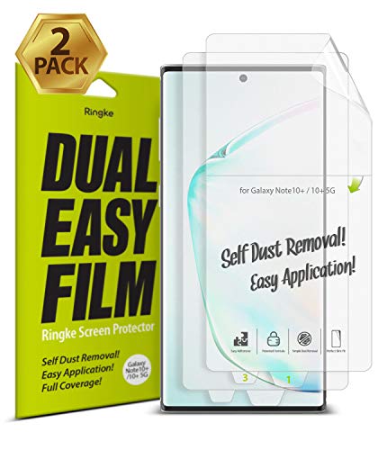 Product Cover Ringke Dual Easy Film (2 Pack) Designed for Galaxy Note 10 Plus, Galaxy Note 10 Plus 5G Screen Protector (2019)