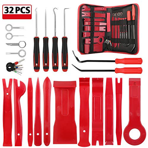 Product Cover Kohree 32PCS Auto Trim Removal Tool Kit, Car Door Audio Panel Trim Removal Set, Automotive Plastic Upholstery Removal & Install Pry Tool Kit with Storage Bag