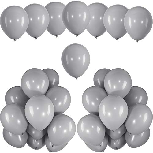 Product Cover Hestya Gray Balloons 100 Pack 12 Inch Party Balloons Gray Latex Balloons for Weddings, Birthday Party, Bridal Shower, Party Decoration (Gray, 12 Inch)
